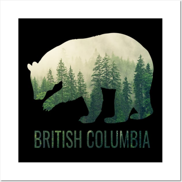 British Columbia BC Canada Bear, Green Forest Vancouver Gift Wall Art by twizzler3b
